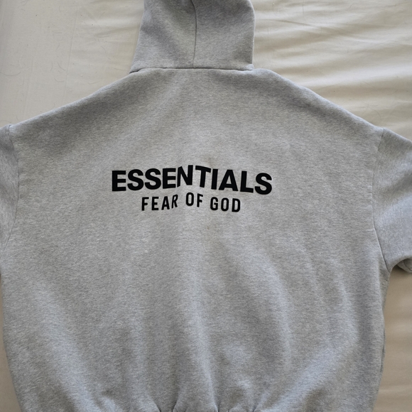 Size L! Fear of God Essentials Light Gray Hoodie - Picture 2 of 6